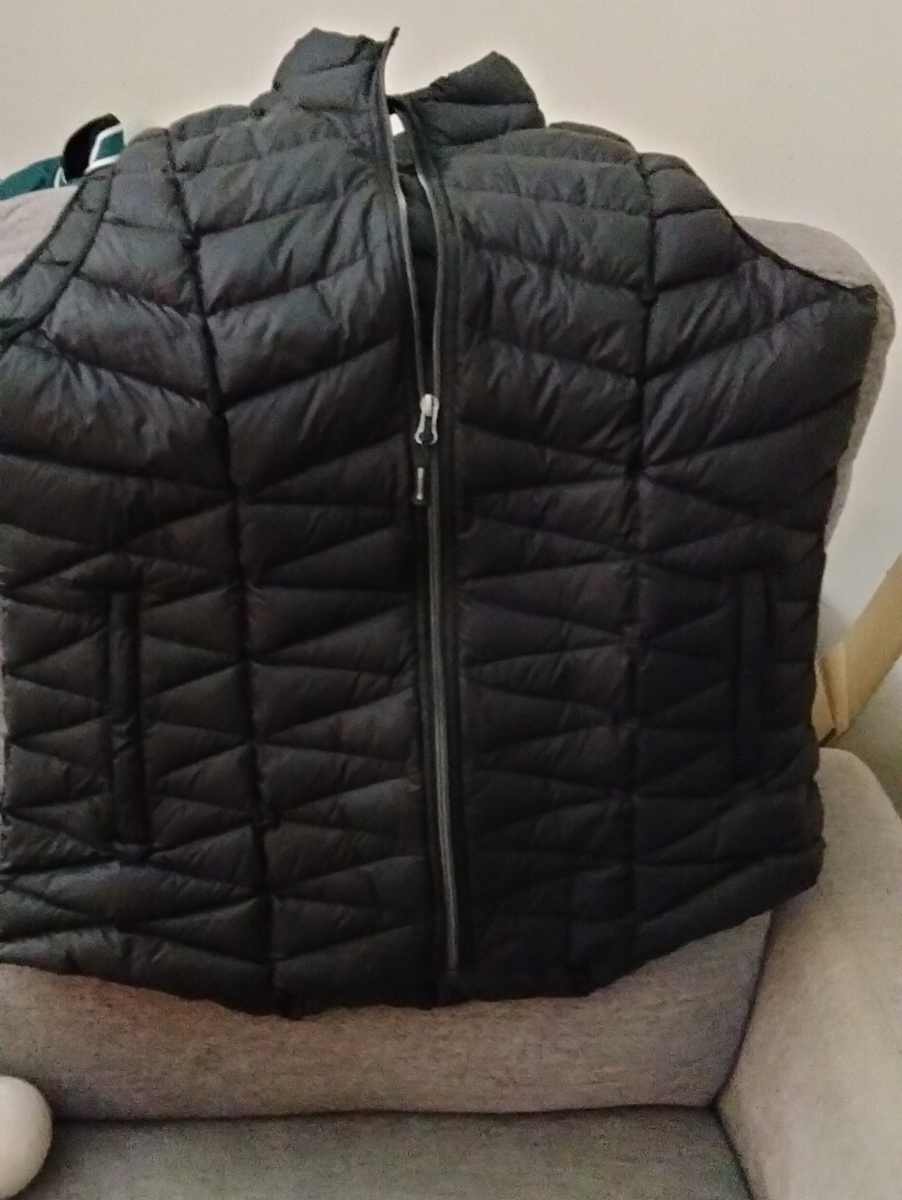 Tangerine Black Quilted Puffer Vest with Zip Front